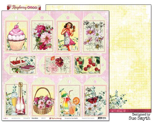 Rasberry Fizz : Flora Mora 12x12 Scrapbooking Paper (Apr23)