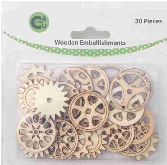 Craft - 70067 Wooden Embellishments -Gears