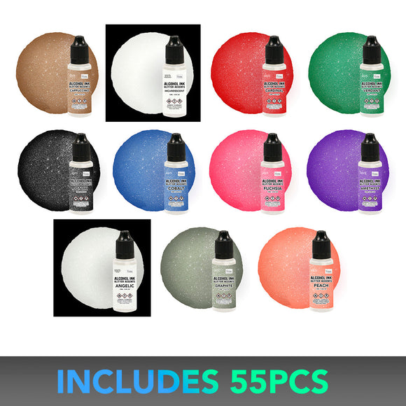 * CO Glitter Alcohol Ink Special - 4+1 ea inks (11 colours) - Once only per store