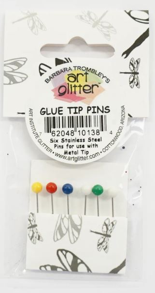 Art Glitter Glue tip Pins :  6 Stainless Steel Pins