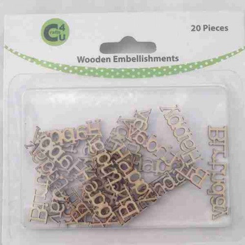 Craft - 70074 Wooden Embellishments - Happy Birthday