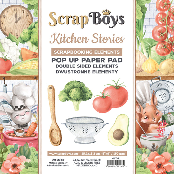 KIST-11 : 6" x 6" Double Sided Pop Up Paper Pad (Kitchen Stories)