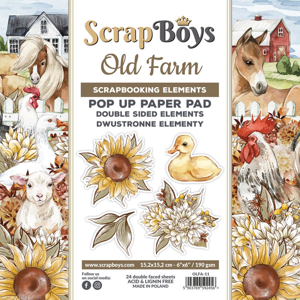 OLFA-11 : Old Farm - 6" x 6" double sided pop-up paper pad