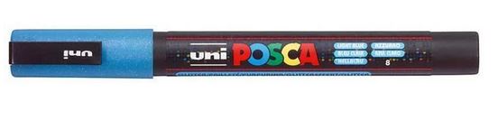 Uni Posca Marker 0.9-1.3mm Fine Glitter Light Blue PC-3M