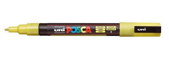 Uni Posca Marker 0.9-1.3mm Fine Glitter Yellow PC-3M