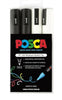 Uni Posca Marker 1.8-2.5mm 4 Pack Black White PC-5M