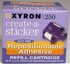 XYRON Create-a-Sticker 250 Refilll Cartridge - Repositionable 20ft for XRN250