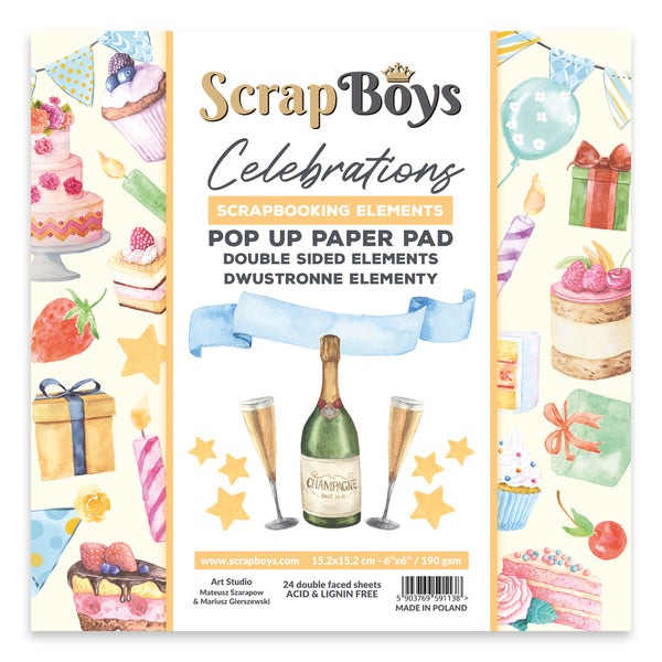 ScrapBoys -  6" x 6" Double Sided Paper Pads - Celebration-11
