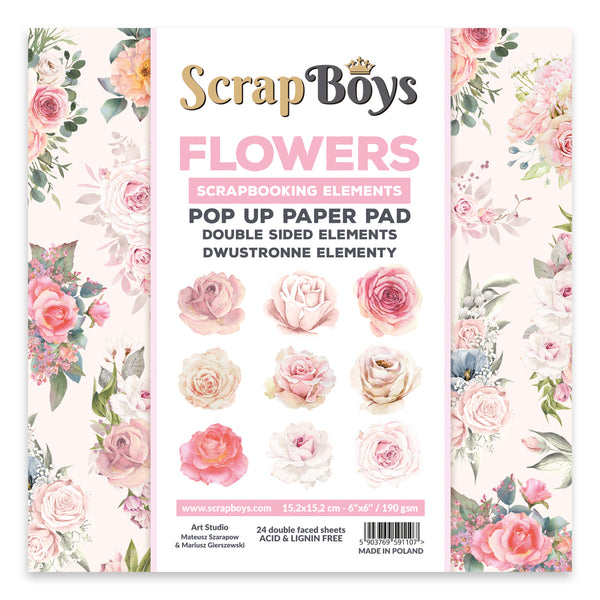 ScrapBoys - 6" x 6" Double Sided Paper Pads - Flowers-11