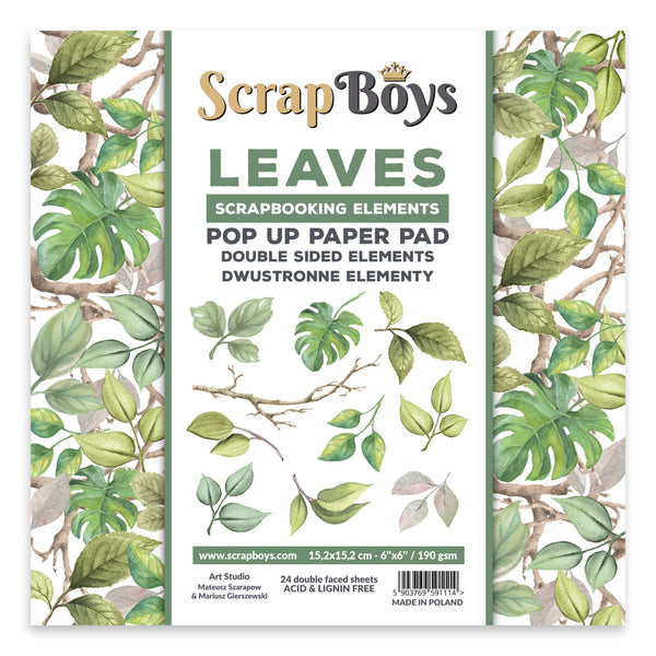 ScrapBoys - 6" x 6" Double Sided Paper Pads - Leaves-11