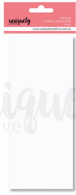 UCE1812-Uniquely Creative 10 Cards 10 Envelopes - White Slimline (88 mm x 210mm)
